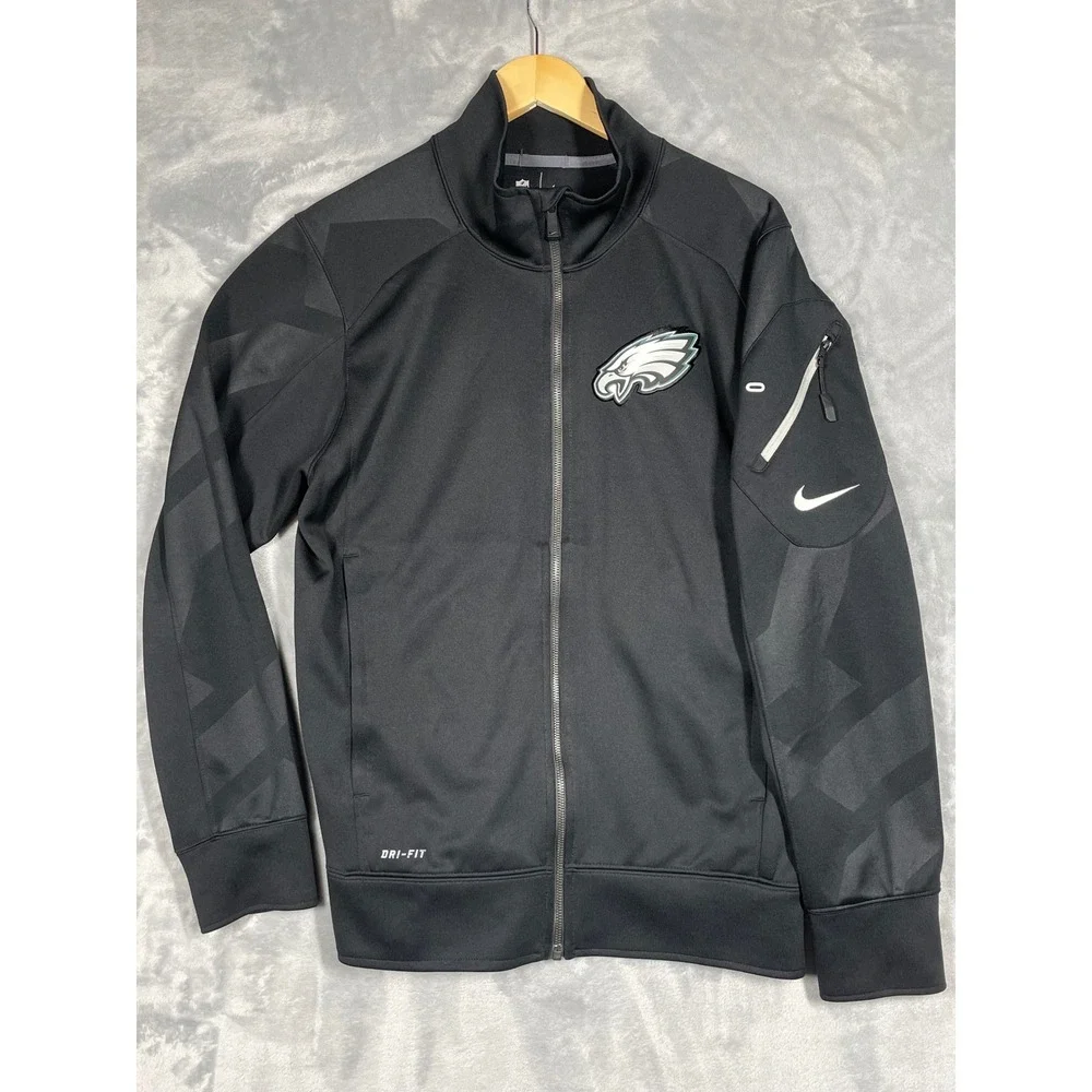 Nike NFL Philadelphia Eagles Dri-FIT On-Field Full Zip Jacket Black Mens Small